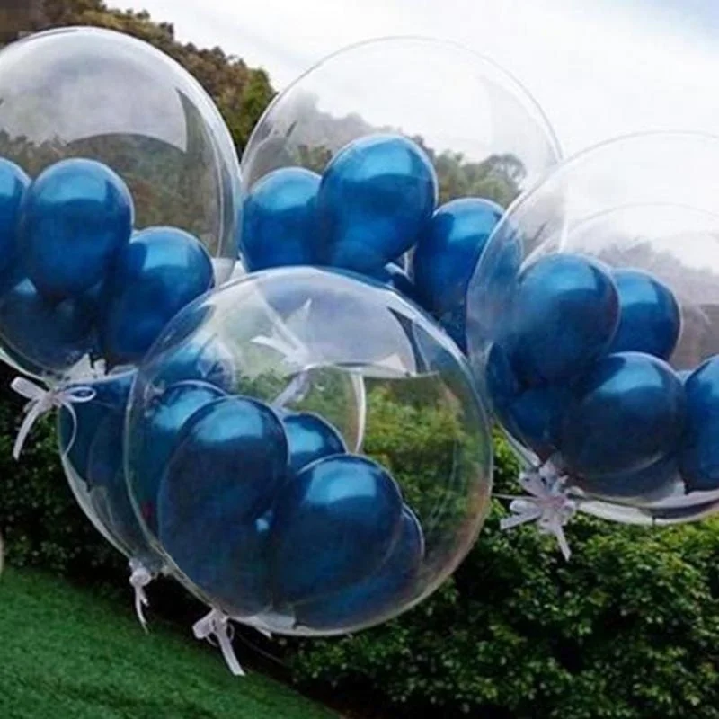 

METABLE 80pcs 10inch Pearl Latex Thicken Inflatable Balloon + 4pcs 24inch Transparent Bobo Bubble Balloons for Wedding Birthday