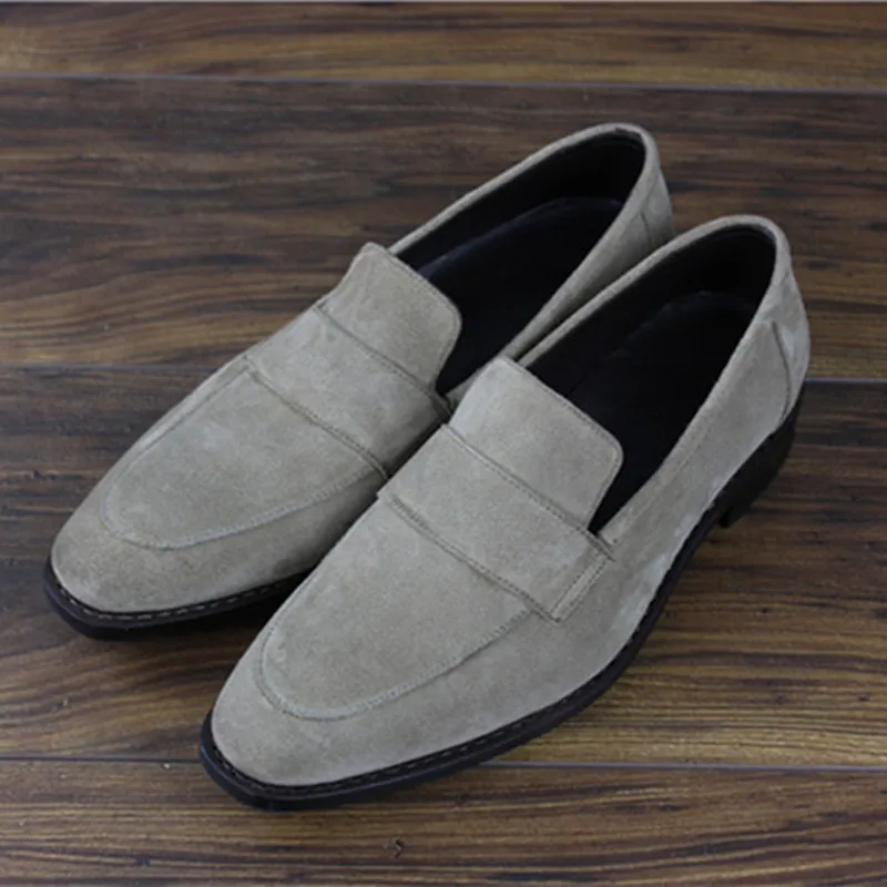 Mesure Hommes Avec Cousu Suède Maloneda Goodyear Vache Décontracté Fait Sur Mocassins Véritable De Confortable Lacets Sans Bon Chaussures Gris xeBorQdCW