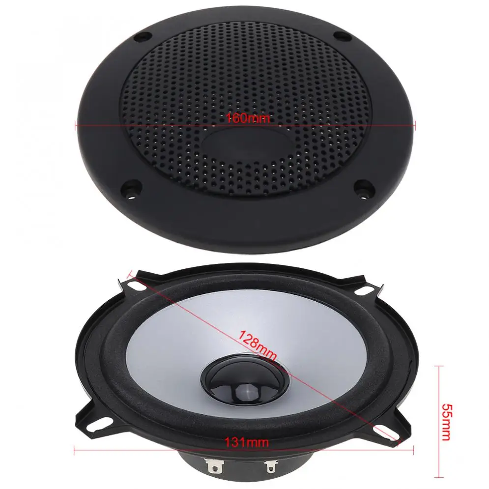 2 шт. 5 дюймов 100 Вт автомобильный HiFi коаксиальный динамик Универсальная