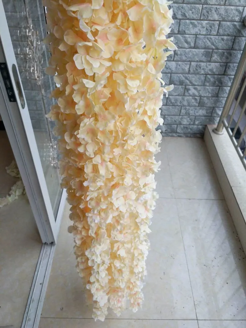 Высококлассные искусственный цветок Гортензия Глициния ротанга лозы свадебная АРКА марридж праздничные гирлянды Цветочные украшения