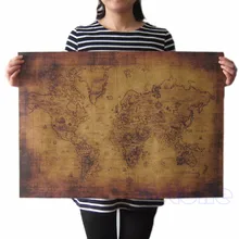 ¡Oferta! Póster grande de papel Retro Estilo Vintage globo viejo Wld mapa regalos 71x51cm