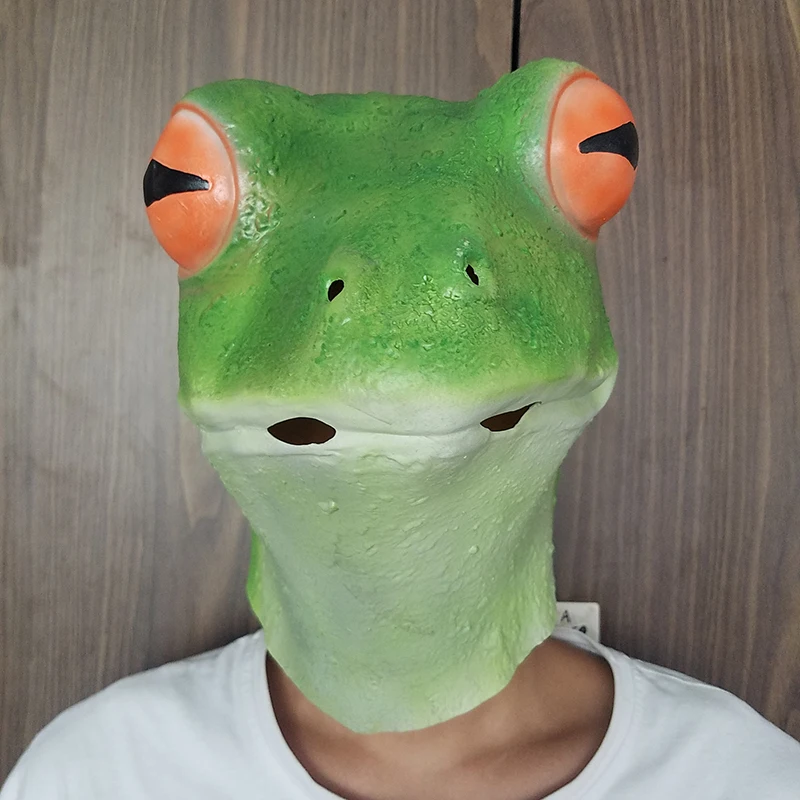 

Halloween Funny Green Frog Latex Mask Costume All Kinds Of Party Cosplay Props Animal Head Masks Supplier