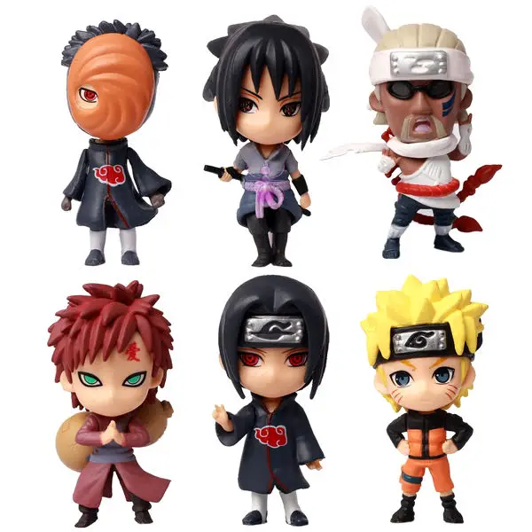 Buy Lots 6 pcs New Naruto Cute Figure Set Figurine PVC Toy 8cm from Reliable