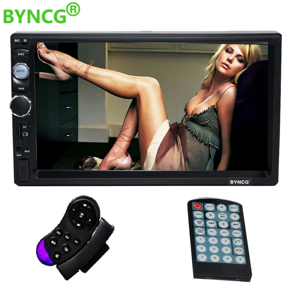 BYNCG 2 din автомагнитола " HD Авторадио мультимедийный плеер 2DIN сенсорный экран Авто аудио стерео MP5 Bluetooth USB TF FM камера - Цвет: Серый