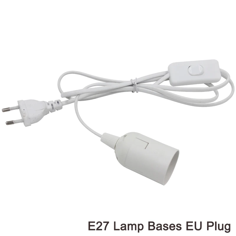 1 шт., высокое качество, белые, черные, 2A 250V E14/E27 винт карты-тип держателя лампы CE сертификации e14 e27 розетка со штепсельной вилкой европейского стандарта - Цвет: switch with  E27