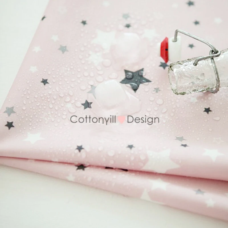 

Waterproof cloth imported waterproof oilproof tablecloth raincoat fabric star pink