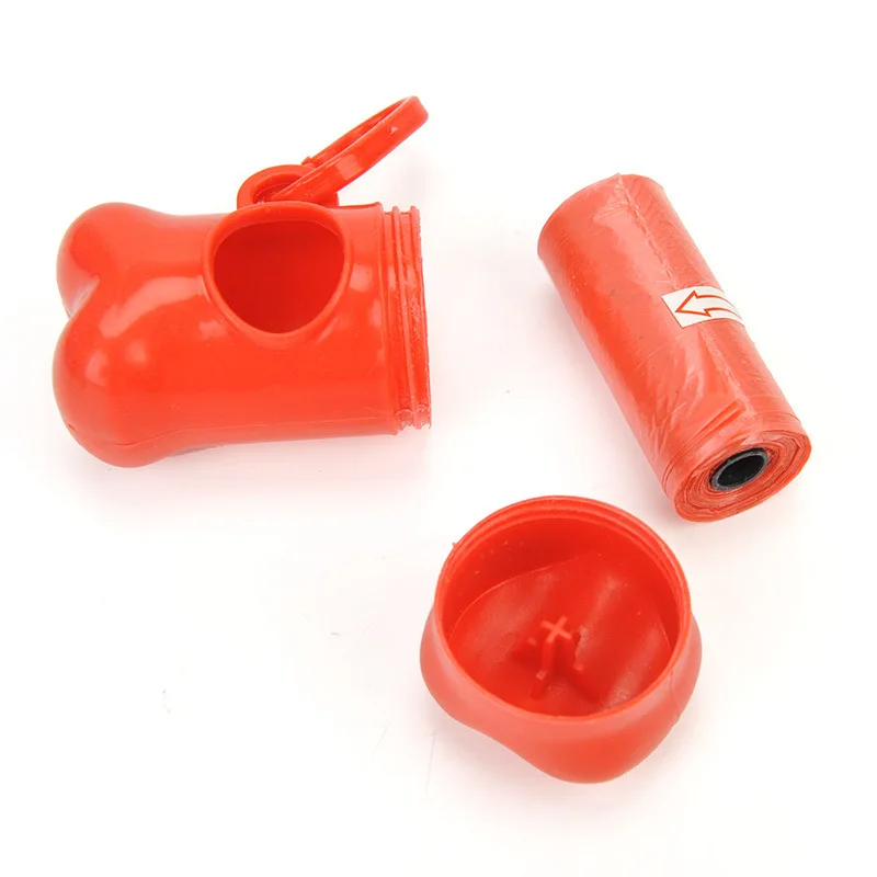 Pet Dog Poop Bag Dispenser Bone Shape Waste Garbage Carrier Holder Dispensers Dog Waste Poop Bags Set Pets Trash Cleaning Tools