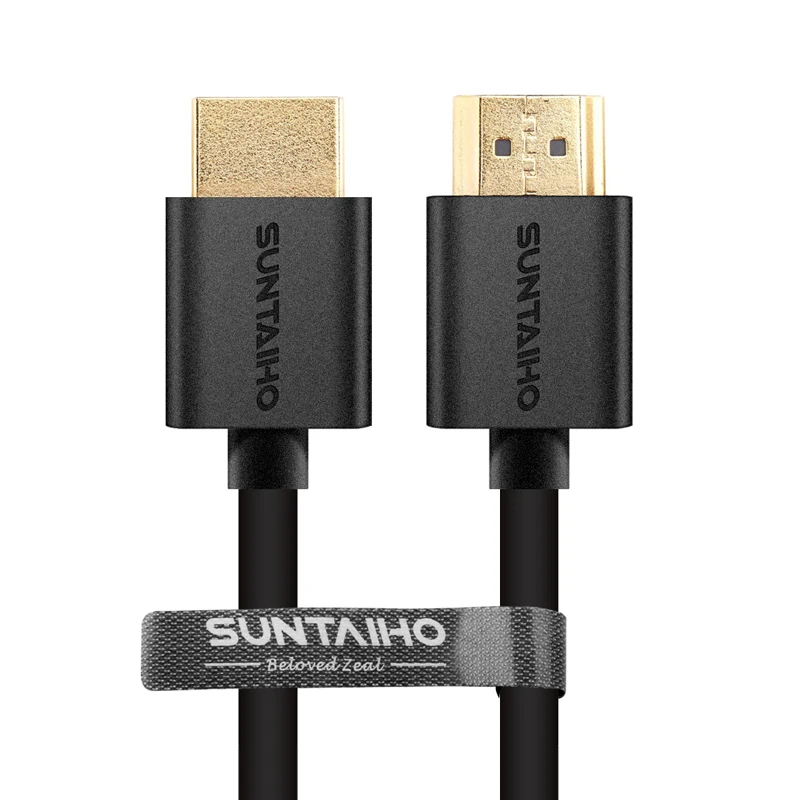 Suntaiho 9 футов 1 м, 2 м, 3 м, 5 м, 10 м высокоскоростной позолоченный штекер Male-Male HDMI кабель 1,4 версия w нейлоновая сетка 1080p 3D для HDTV XBOX PS3 - Цвет: Черный