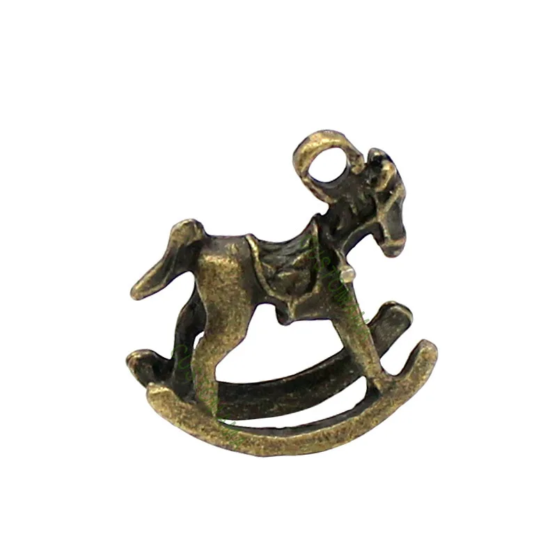 70pcs Antique Bronze Rocking Horse Charm Pendant 16x16mmin Charms from