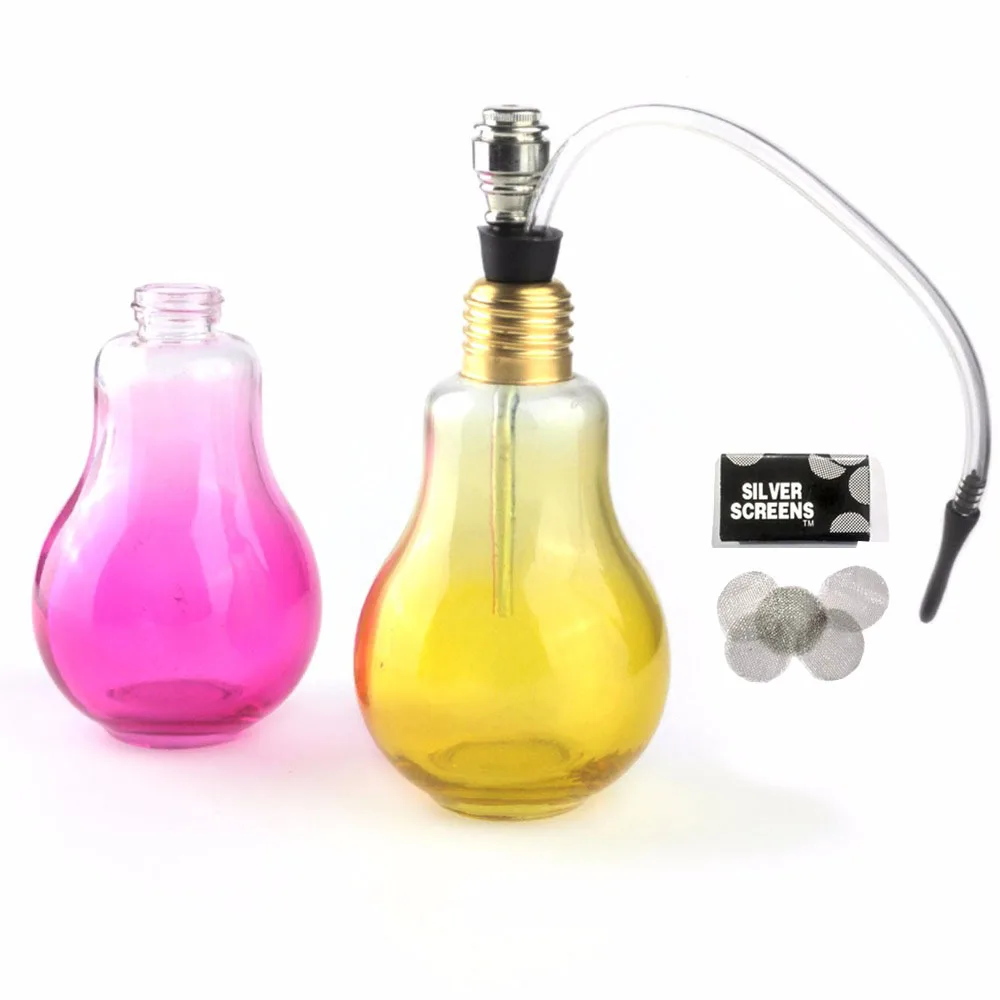 Portable Light Bulb Glass Water Pipes Weed Smoking Pipe Tobacco Mini