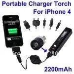 Wholesale high quality 2200mAh Portable Emergency Charger Torch power bank for iPhone 4 &amp 4S 3GS 3G iPod Touch 20pcs/lot | Мобильные