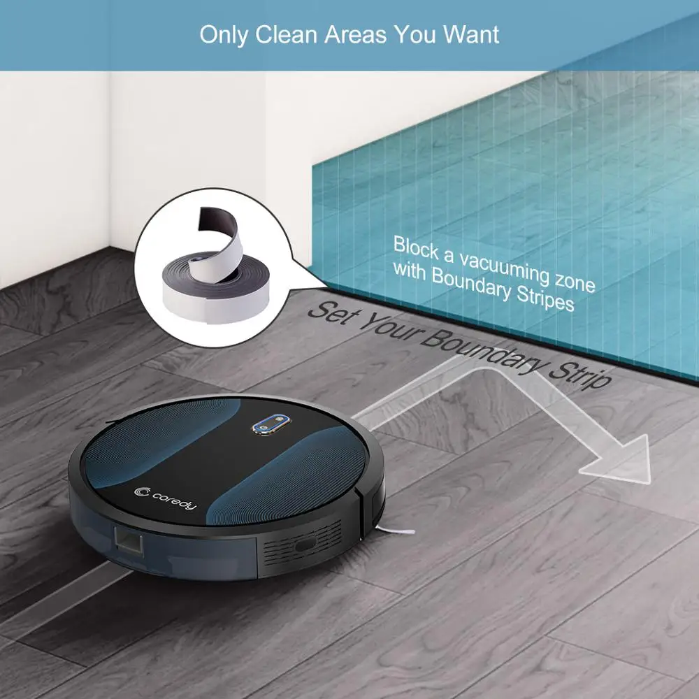 Coredy R500+ 1400PA Robot Vacuum Cleaner Auto Dust Floor Carpet Smart Cleaning Mopping Virtual Boundary Robotic Vacuums Sweeper