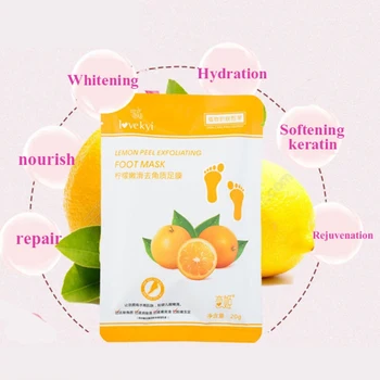 

1pc Lemon Peeling Feet Mask Exfoliating Care Pedicure Socks Remove Dead Skin Cuticles Socks For Pedicure