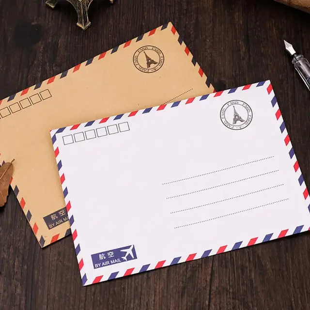 100 pcs/lot 17.5*12.5cm Buckle White Kraft Paper Envelopes Simple