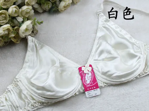 

Health and comfort 100% mulberry silk bra double-sided silk underwear have thin sponge B cup