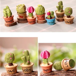 Lifelike Mini Artificial Fleshy Cactus Plant Micro Landscape Decorative Miniature Figurines DIY Potted Garden Home Decoration