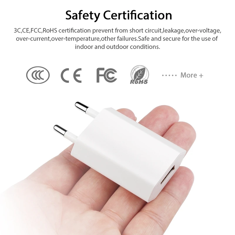10 шт./лот USB зарядное устройство с европейской вилкой для iPhone X/XS MAX дорожный