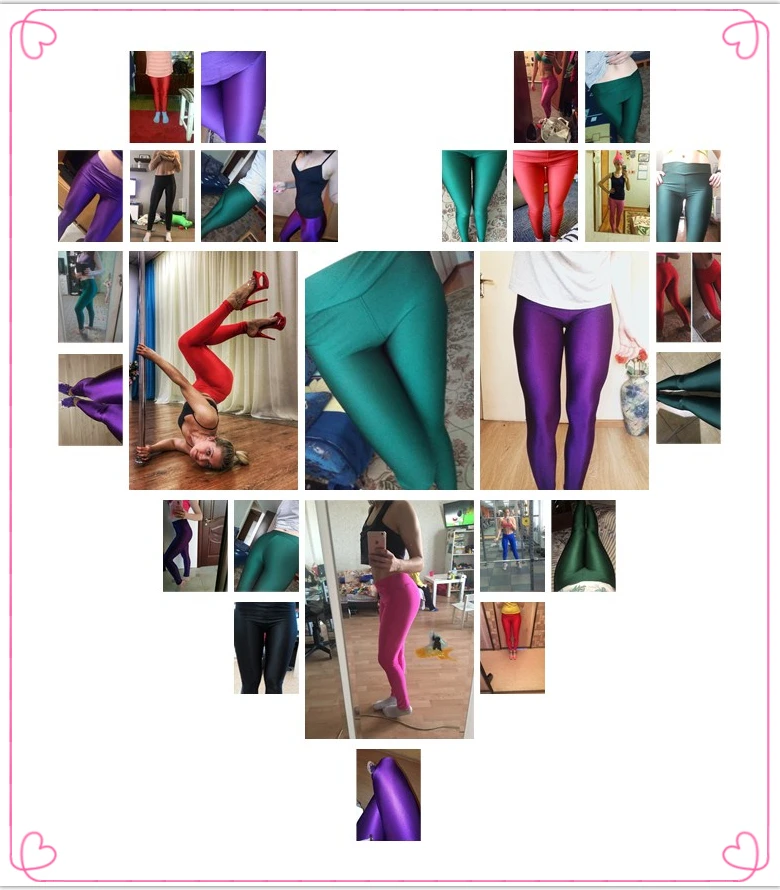 white leggings NDUCJSI Women Pants Sportswear V High Waist Neon Workout Leggings Fashion Jegging Elastic Strtched Shiny Leggins Candy Colors brown leggings