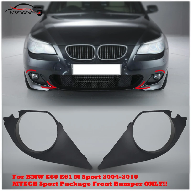 Fog Light Grill Grille Fog Light Cover Fit For BMW E60 E61 M Sport Fog Light Grill Cover Front Bumper Fog Lights Grille Frame Trim Fit For 525i 528i 530i 2004-2010 Fog Light Frames