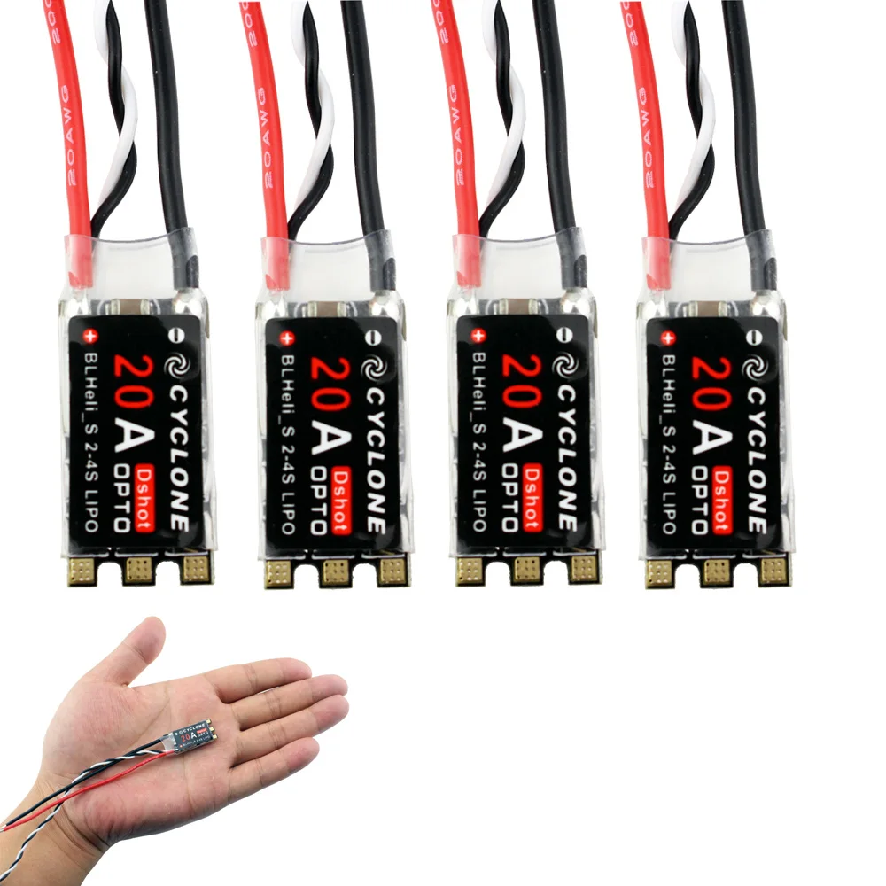 

New Arrivals Cyclone 20A BLHeli_S ESC DSHOT 20A ESC BLHeli S Speed Controller 2-4S for FPV Raing Drone Quadcopter 210 Frame