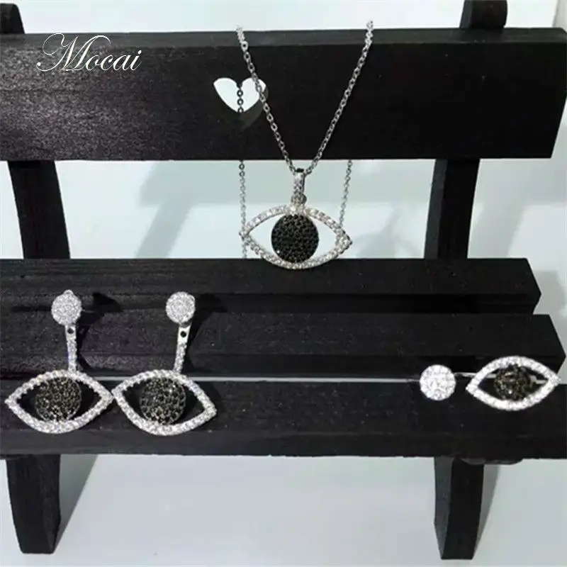 Fashion Eye Jewelry Sets High Quality 18K Gold Plated Black White Eyes Necklace Earrings font b