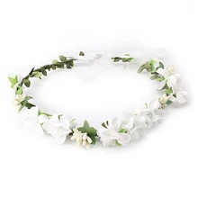 M MISM летняя Свадебная Цветочная Корона повязка на голову женская цветочная повязка на голову Подружка невесты свадебный головной убор девушки цветы аксессуары для волос