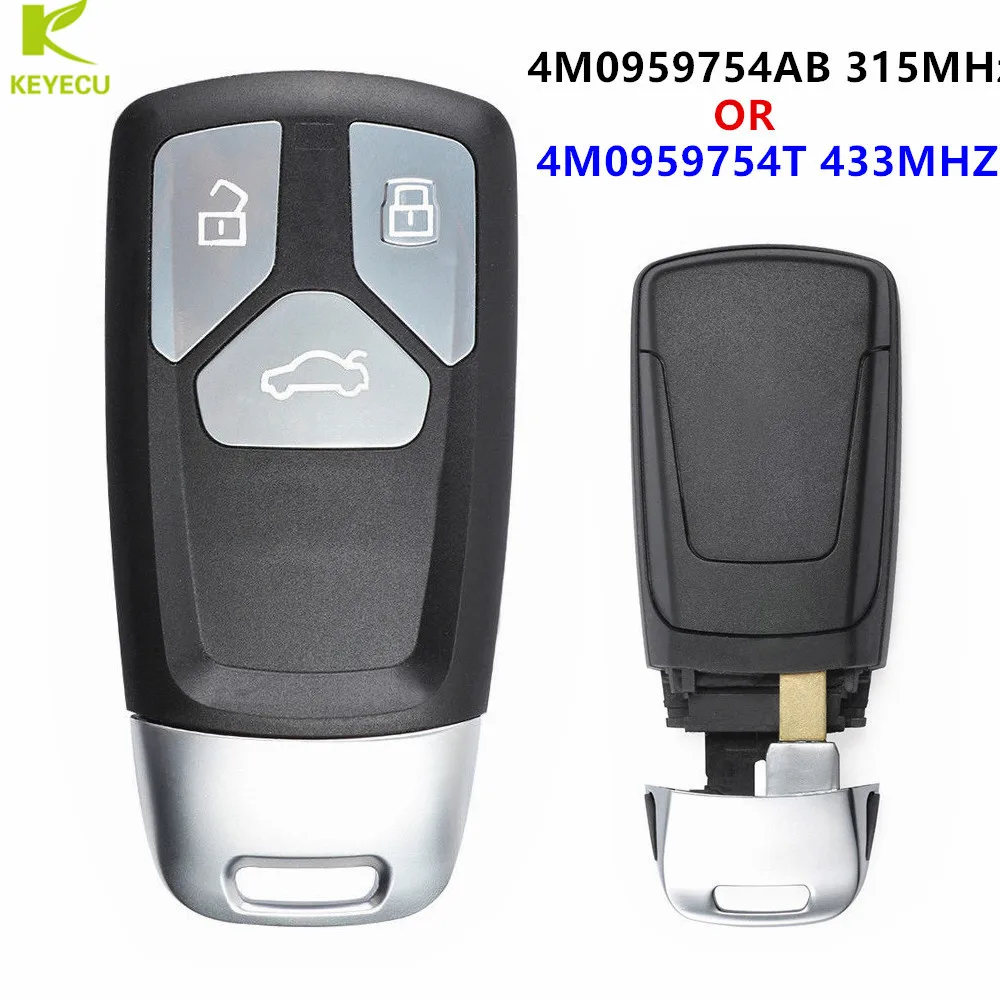 

KEYECU Replacement Smart Remote Key Fob 315MHZ 4M0959754AB OR 433MHz 4M0 959 754 for Audi A4 A5 TT Q5 Q7 SQ5 2016 2017 2018 2019