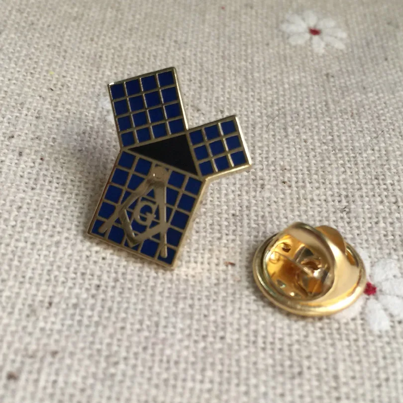 

MASONIC Metal Blue Lodge Euclid's 47th Problem Pythagorean Theorem with Grid LAPEL PIN TIE TACK,Mason,Freemason EXC Freemasonry