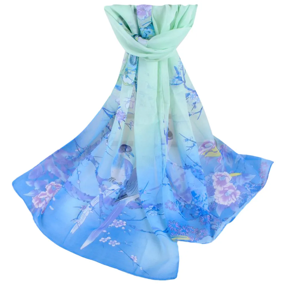 Модные шарфы для женщин, летний длинный мягкий шарф с цветочным принтом, шаль, палантин, пашмины шарфы, пляжный женский шарф# Z
