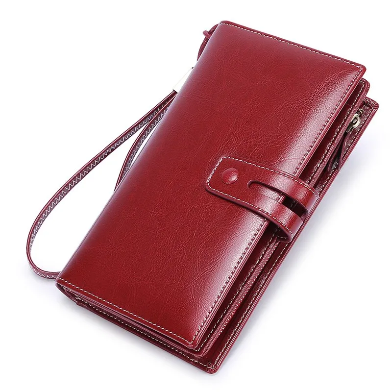 

Women Wallets Design High Quality Genuine Leather Coin Purse Long Passport Cover Fashion Zipper Female Card Holder Ladies Wallet