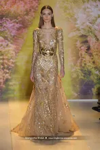 2017 Zuhair Murad Design Abendkleid Luxus Perlen Langarm Tüll Kleider Cocktail Party Robe De MariageMY1227-12
