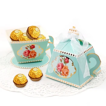 

Frigg Teapot Cup Pink Blue Paper Candy Box Candy Gift Box Chocolate Box Souvenir Wedding Party Decor Party Supplies Baby Shower