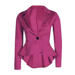 Для женщин одна кнопка Повседневное Бизнес костюм пальто (фиолетовый, l/US-8-10)