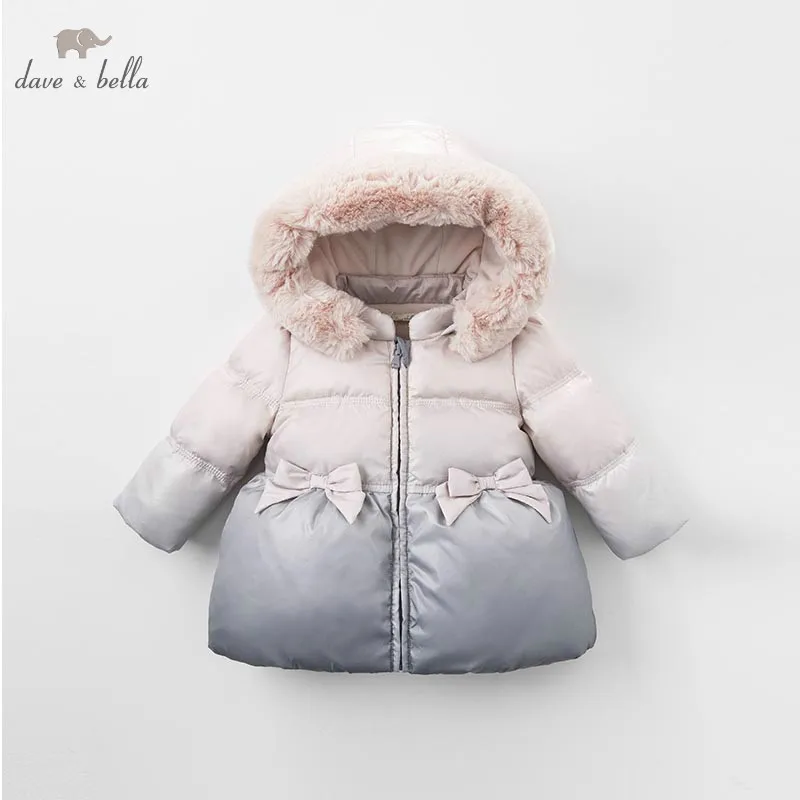 

DB6317 dave bella winter infant baby girls down jacket children white duck down padding coat kids hooded outerwear