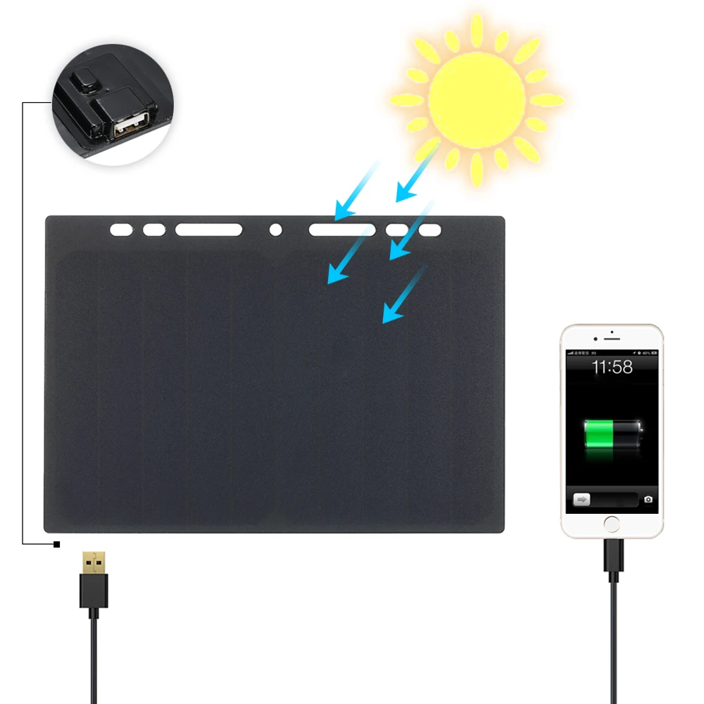 

Solar Panel 10W High Power Mini Portable Monocrystalline Silicon Solar Panel Charger Solar Cell USB Port Camping Travel Outdoor