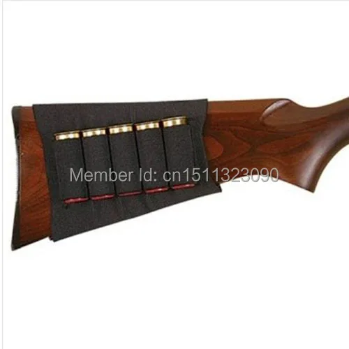 

FACAILU hunting pouches 5 Shells Butt Stock Shell Cartridge Holder Shotshell Ammunition Carrier 5 Elastic fabric