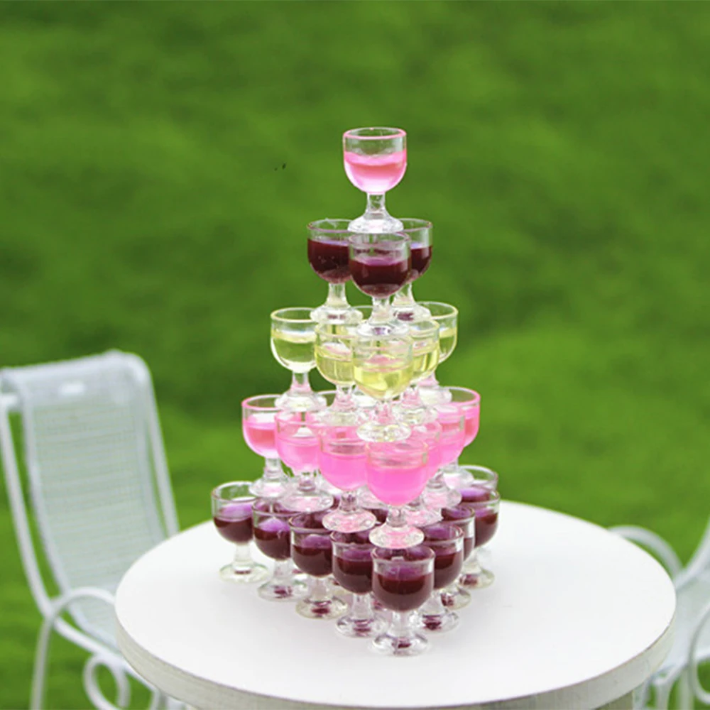 

3D 1:12 Dollhouse Decor Beer Cups Miniature Kawaii Mini Drink Cups Goblet Doll House Accessories Kitchen Toys for Children Kids