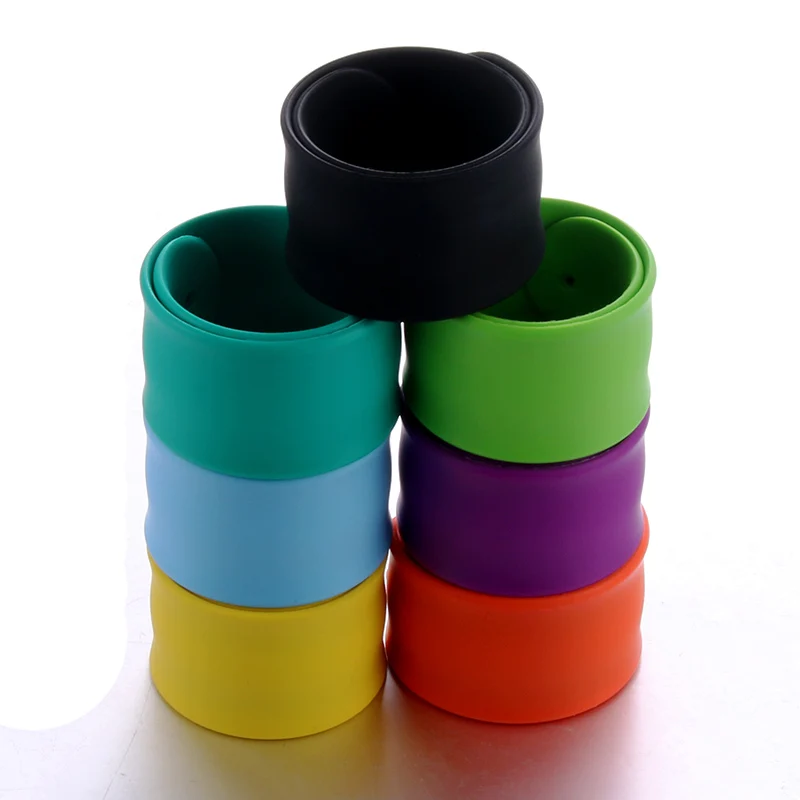 Download 10 colors optional Jewelry Silicone Slap Bracelets Papa Wristband Cuff Bangles Kids Rainbow ...