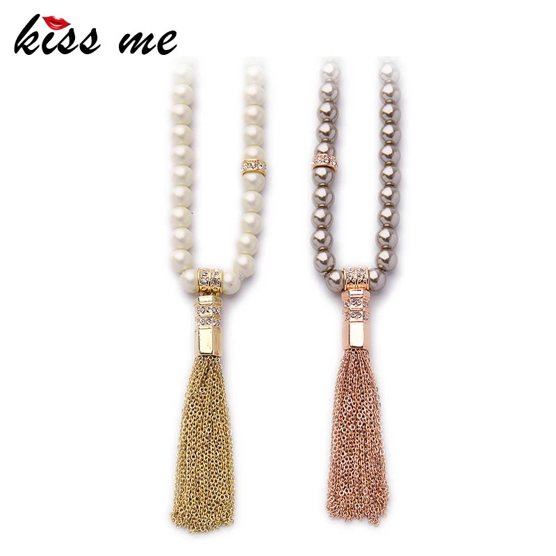 KISS ME Brand Long Beads Chain font b Necklaces b font font b b font font