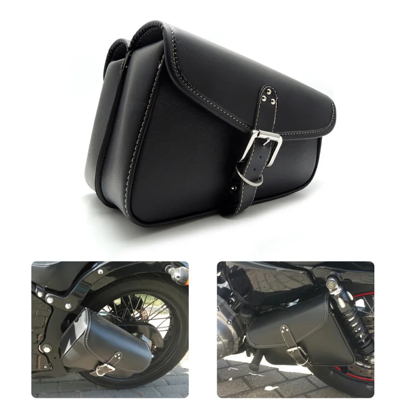 

Fast Shipping 1Pair Universal Motorcycle PU Leather Saddle bags Cruiser Side Storage Tool Pouches