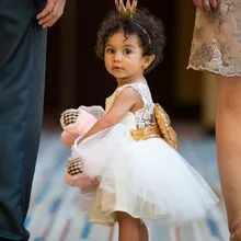 Baby Girl Dress Christening Gown Sequin Big Bow Infant Summer Dress for Birthday Party Sleeveless Princess Lace vestido infantil