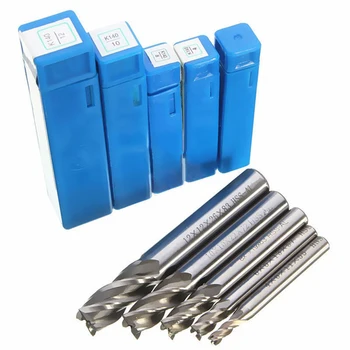 

5pcs CNC End Mill Cutter Milling Machine HSS Straight Shank Drill Bit Silver
