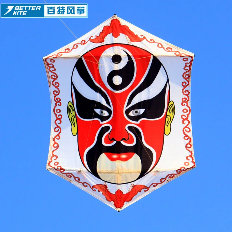 

High Quality Better Kite Large Kite Human Face Pattern Carbon Rod Resin Rod Hexagonal A30 Kites Kite Beach cerf volant vlieger