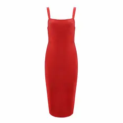 Новое поступление; женские пикантные красные платья без рукавов белое Бандажное платье 2018 дизайнерские Элегантные туфли в стиле