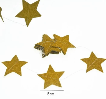 

1m Sparkling Paper Garland Bunting For Wedding And Party , Silver Gold Color Paper Photo Props Garland Circle