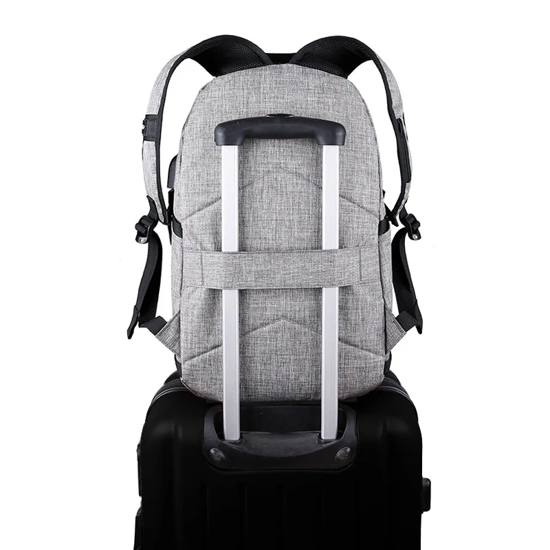 LUKATU Men USB Charging Backpack Anti Theft Password Locks Bag With Headphone Plug Business Travel Bag|backpack with|charging backpackmen backpack |