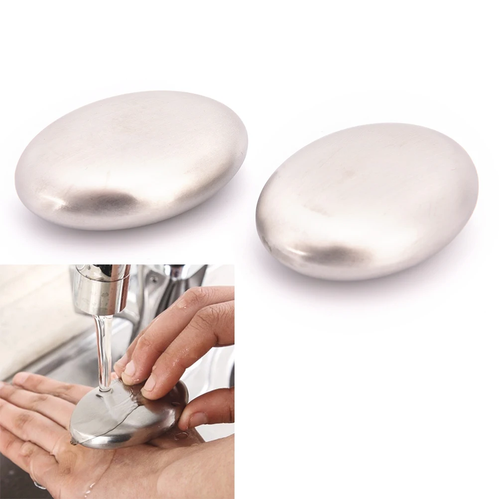 

1Pc Magic Stainless Steel Soap Oval Shape Deodorize Smell Removing Garlic Eliminating Toilet Hand Wash Replacement Jar Tube