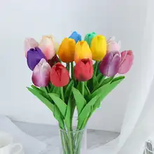 Мини Искусственный тюльпан латексный настоящий свадебный букет домашние искуственные цветы для декора букет для украшения шелк 19APR22
