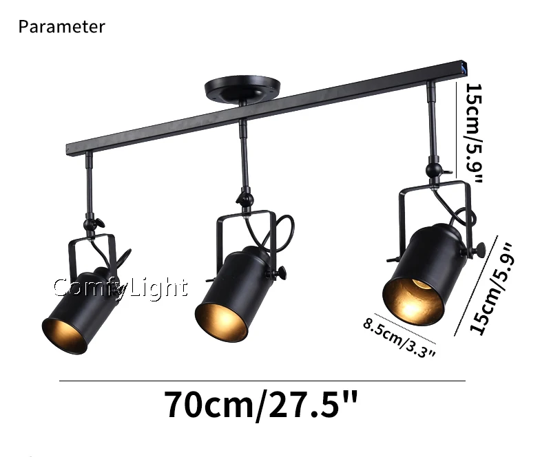 Потолочный светильник, подвесной светильник, регулируемый, уютный, черный, железный, для магазина одежды/витрины, светильник ing 10 Вт/5 Вт, Светодиодный точечный светильник