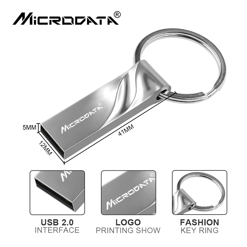 Металлический брелок для ключей металлический USB флеш накопитель 100% реальный 128